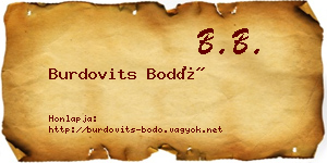 Burdovits Bodó névjegykártya